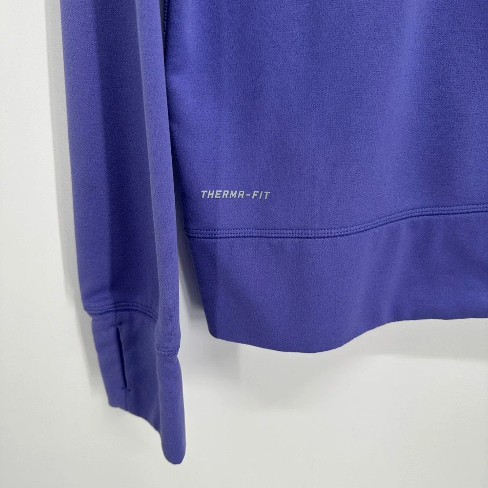 Nike Therma-FIT Hoodie Womens Medium Purple Full Zip Fleece Sweatshirt Active